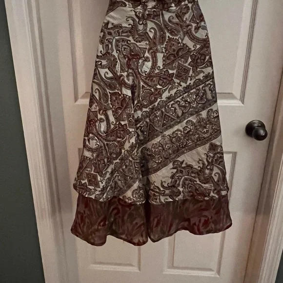 Silk one size wrap around skirt-Kaniza- Imported- 36” Length- NEW - Picture 5 of 14